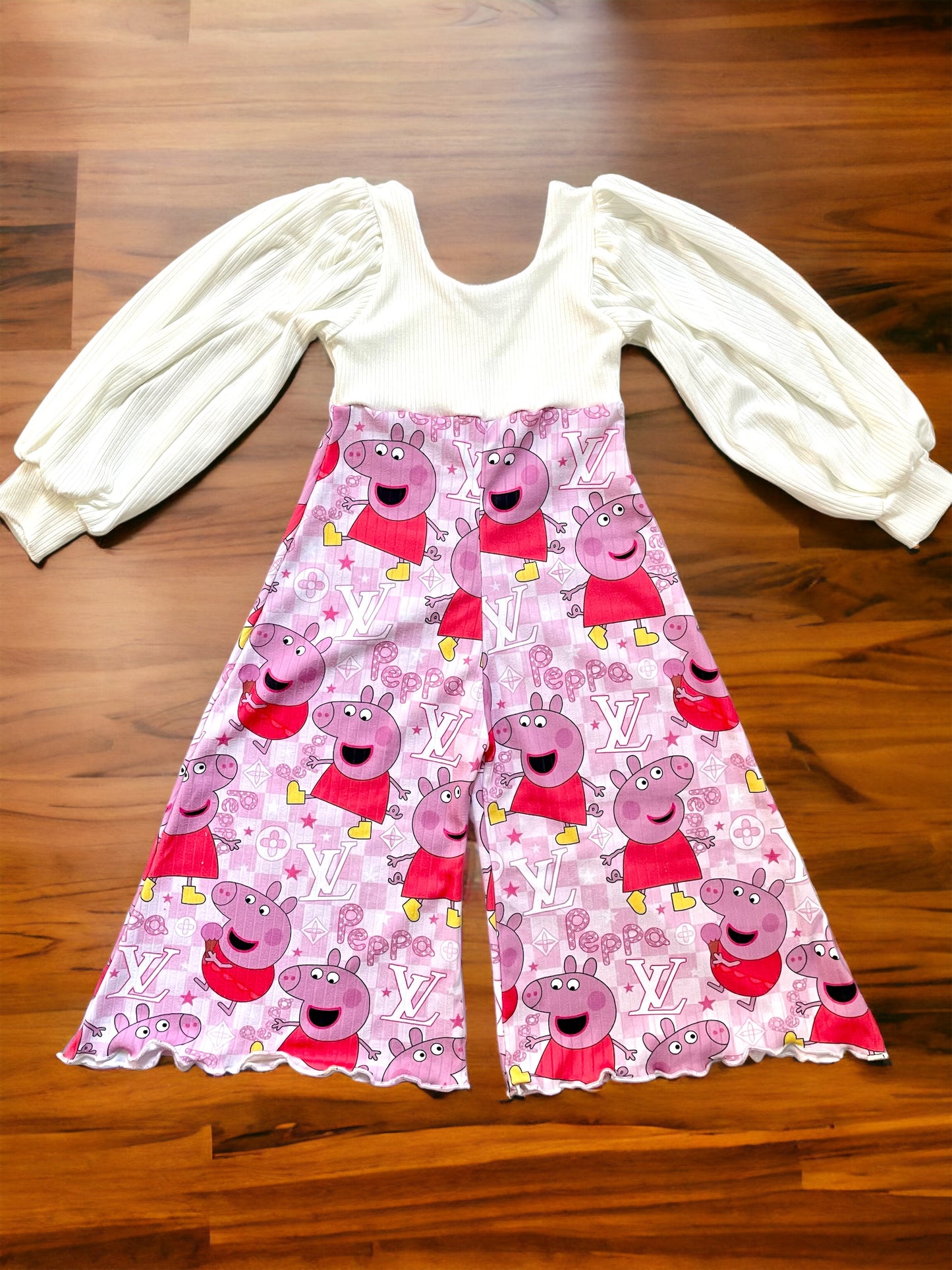 Mystery Petal Romper (long puff sleeve)
