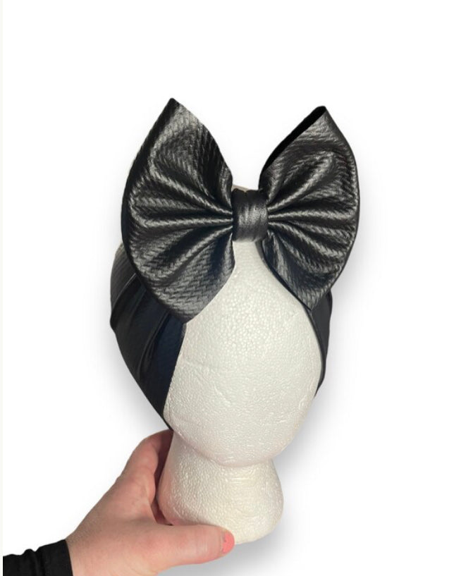 Faux Leather Bow