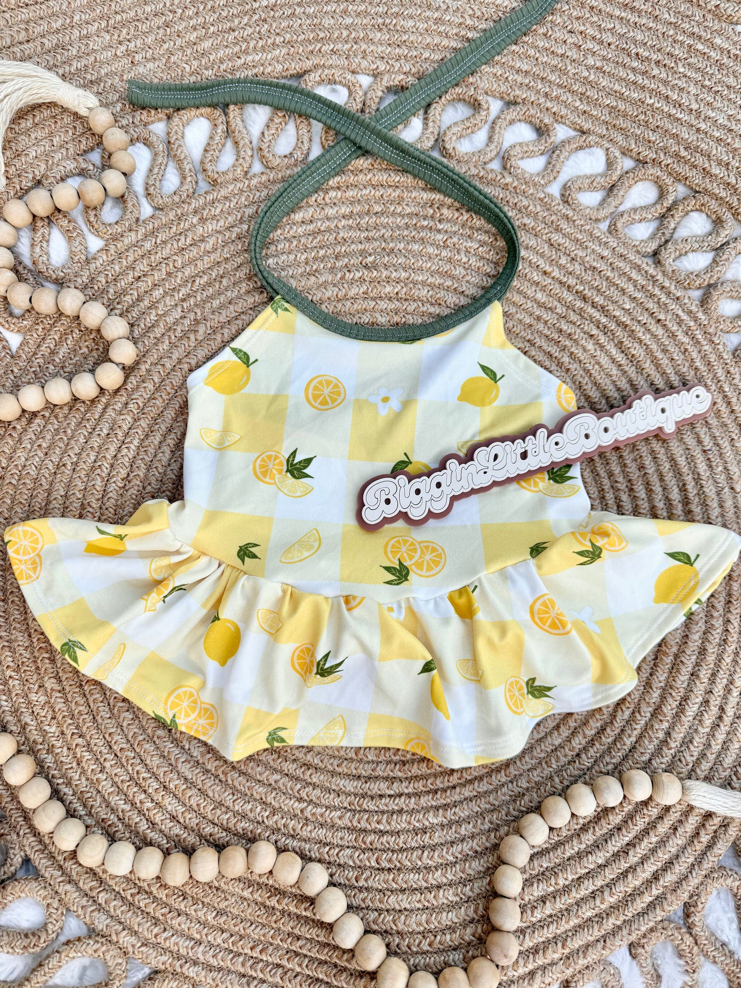 Mystery Olive Halter Top (peplum halter)