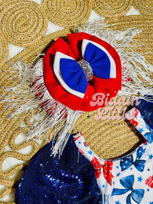 Messy/Stacked Fringe Bow