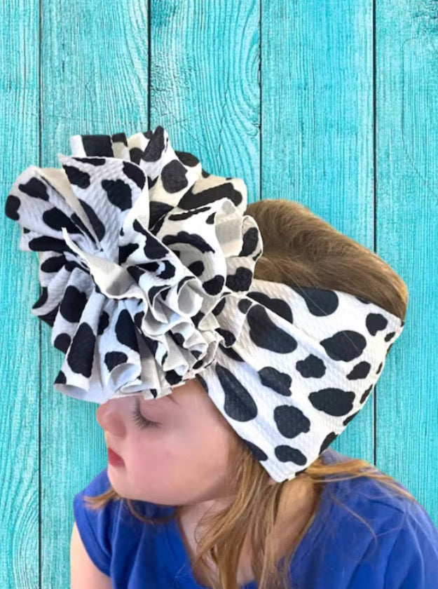 Cow Shredded Bow Headwrap